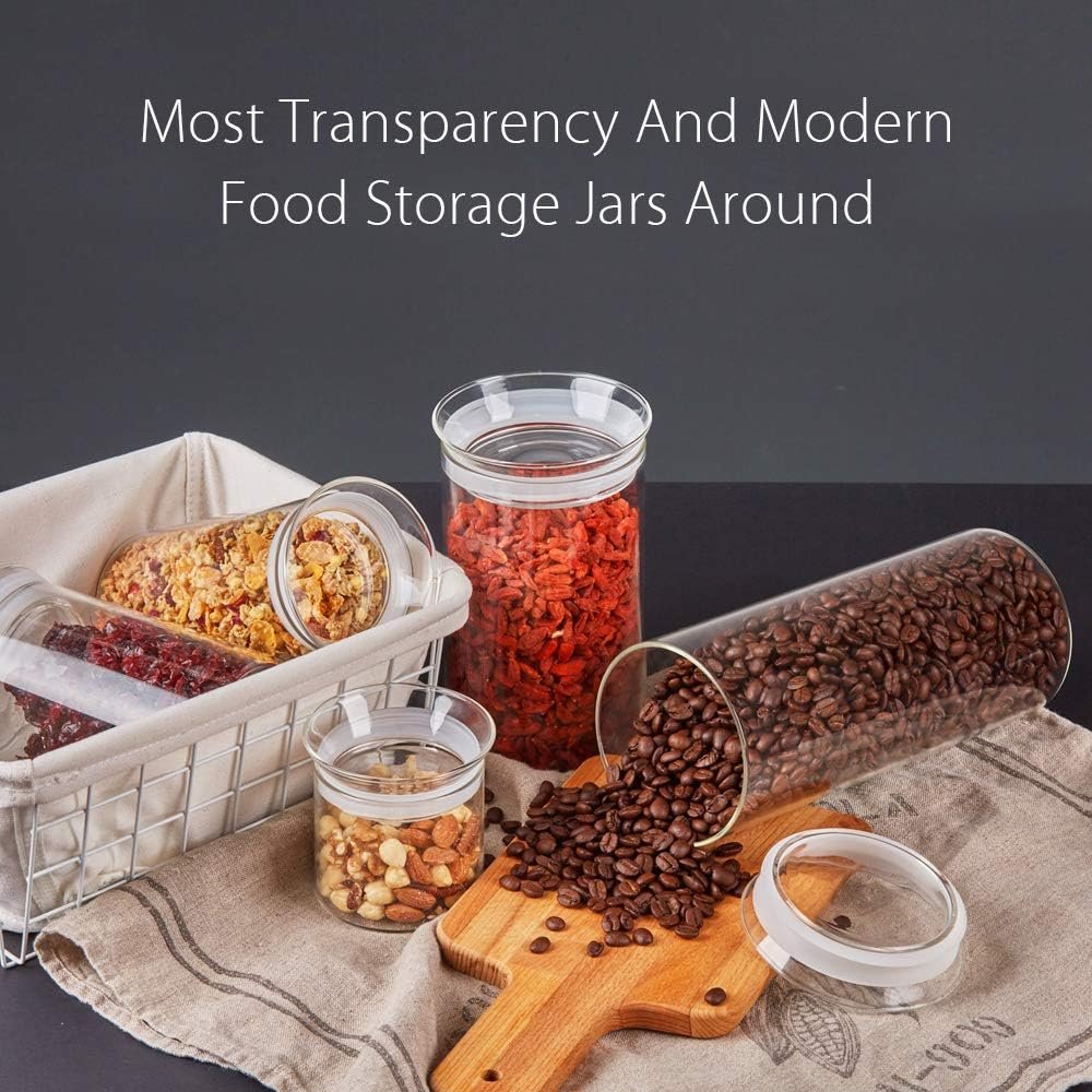 ZENS Airtight Glass Jar Container,15 Fluid Ounce Clear Glass Canister with Lid, Food Storage Jars for Kitchen Spice or Loose Tea,450ml - Image 9