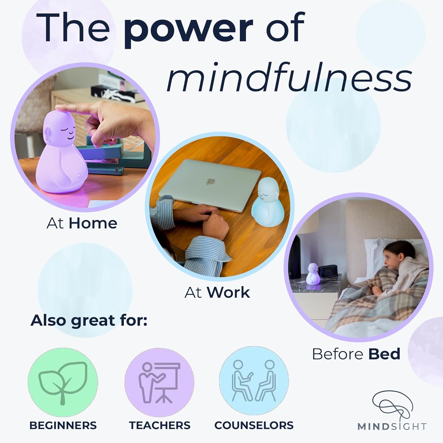 Mindsight 'Breathing Buddha' Guided Visual Meditation Tool for Mindfulness | Slow Your Breathing & Calm Your Mind for Stress & Anxiety Relief | Perfect for Adults & Kids | Relaxing Self Care Gift - Image 6