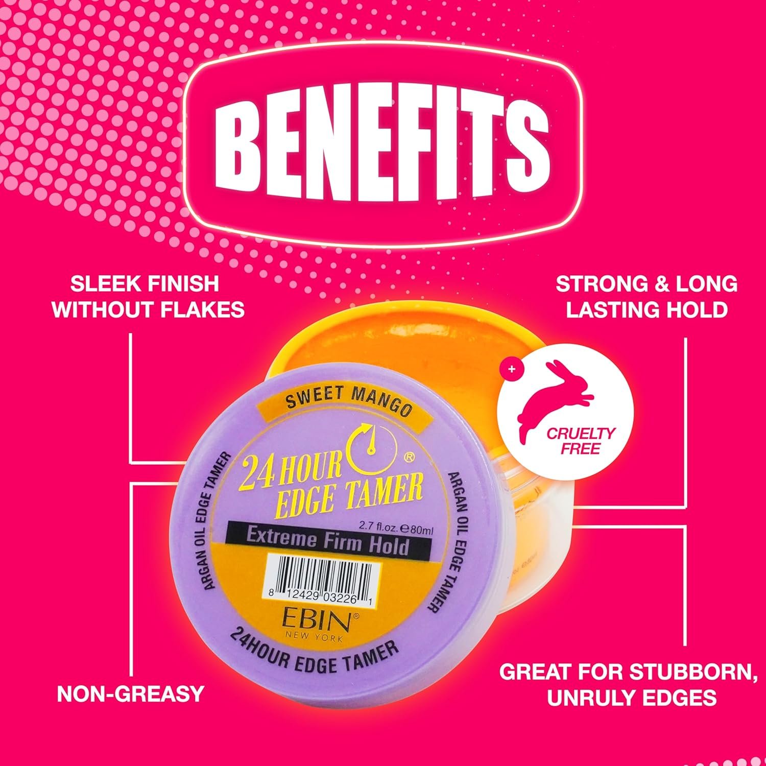 24 Hour Argan Oil Edge Tamer Refresh (8.25oz/ 250ml, Acai Berry) | Extreme Firm Hold, Smooths & Tames Frizz | No Flaking or Drying | High Shine, Long Lasting, All Hair Types, Styling Gel. - Image 6