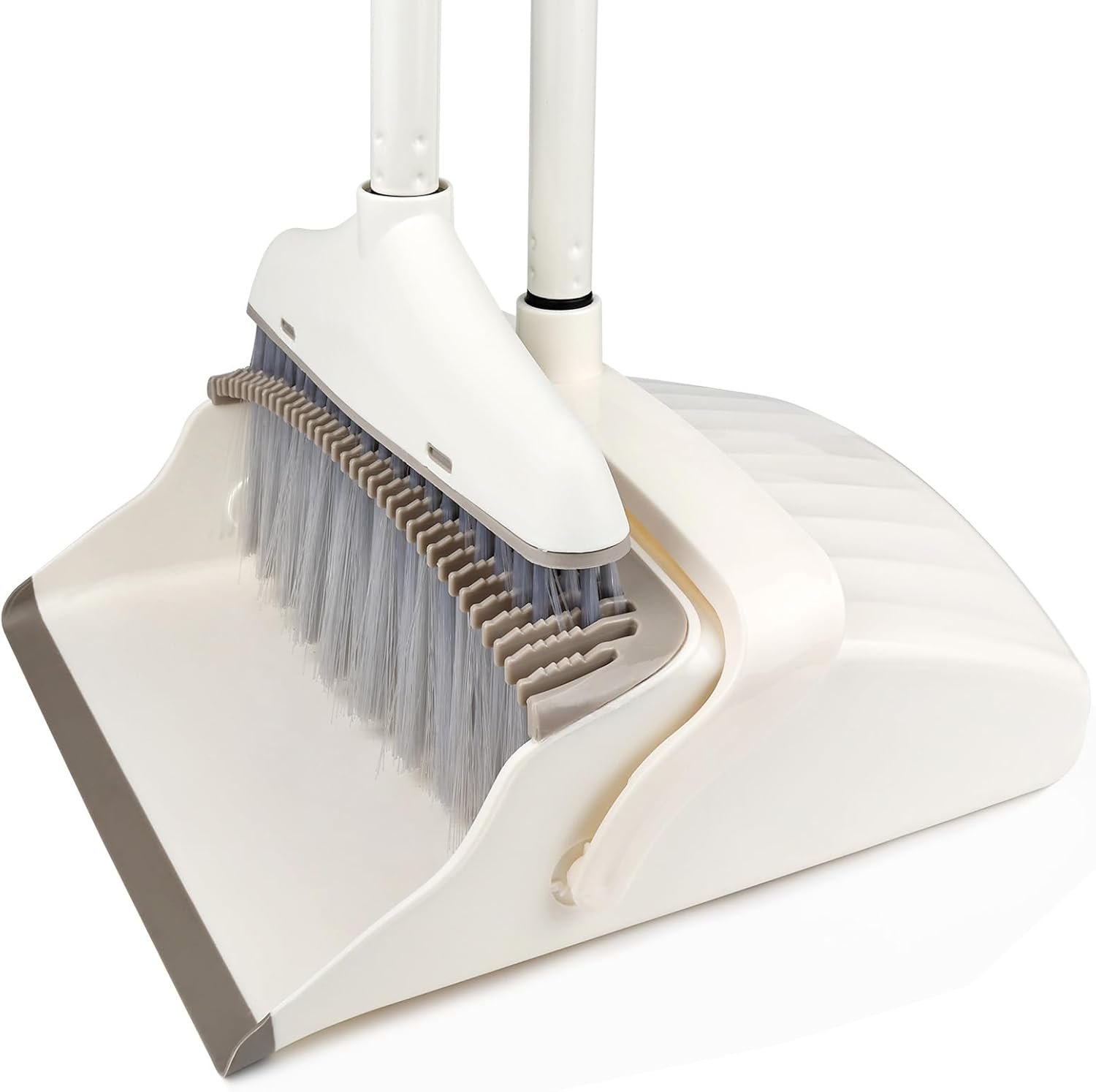 Broom and Dustpan Set for Clean - Broom with Dustpan Combo Set, 61" Dustpan Long Handle, Dust Pan with Handle, Kitchen Dust Pan and Brush for Indoor Outdoor Room Office Use. - Image 2