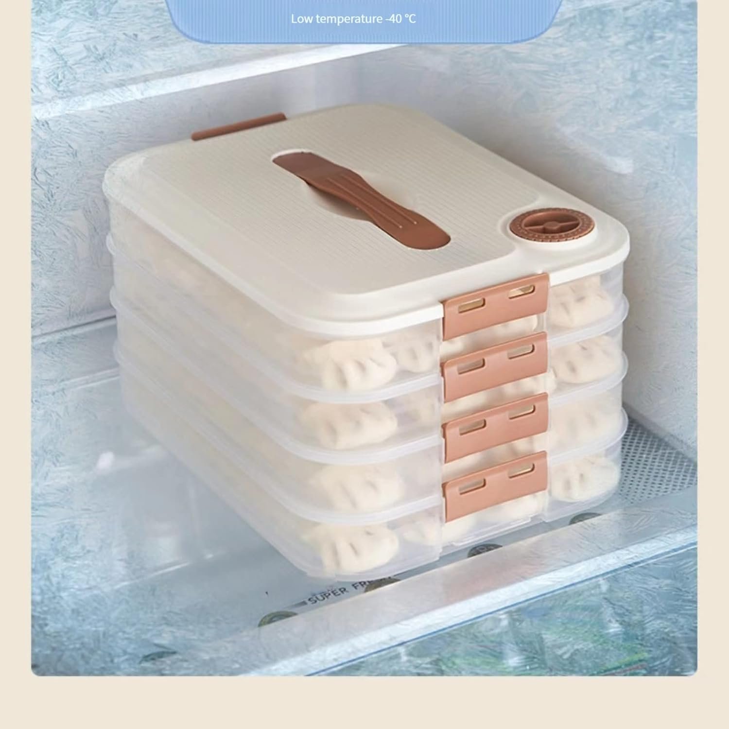 4-layer Food Storage Containers,Plastic Cookie Containers,Stackable Cookie Carrier, Dumpling Storage Box,Food Containers with Lids Airtight - Image 5