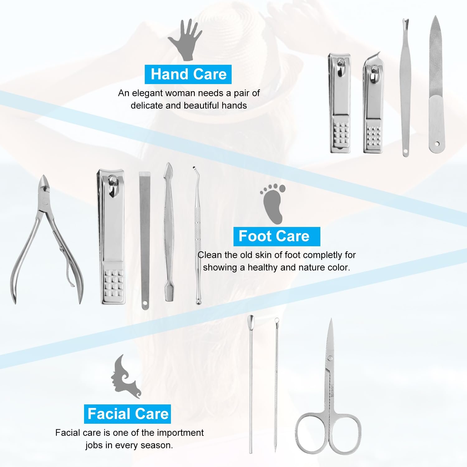 Nail Kit, Manicure Kit, Nail Care Kit For Men, Manicure Pedicure Set, Nail Clippers Toenail Clippers Kit, Professional Manicure Kit Pedicure Kit, Black Travel Case, Set of 12. - Image 9