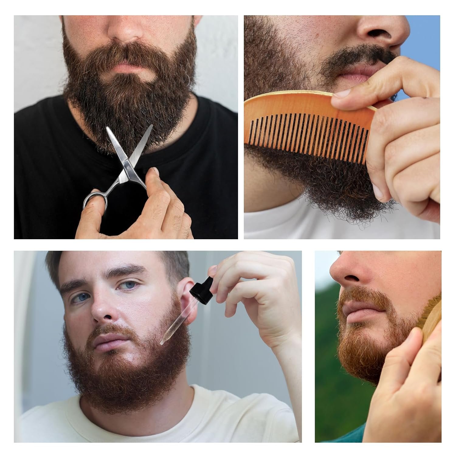 5 Piece Beard Grooming Kit for Men, including All Natural Beard Oil, Beard Balm with Sweet Orange Scent, Comb, Scissors, Storage Bag, Beard Care Set Christmas Birthday Father's Day Gift for Him - Image 8