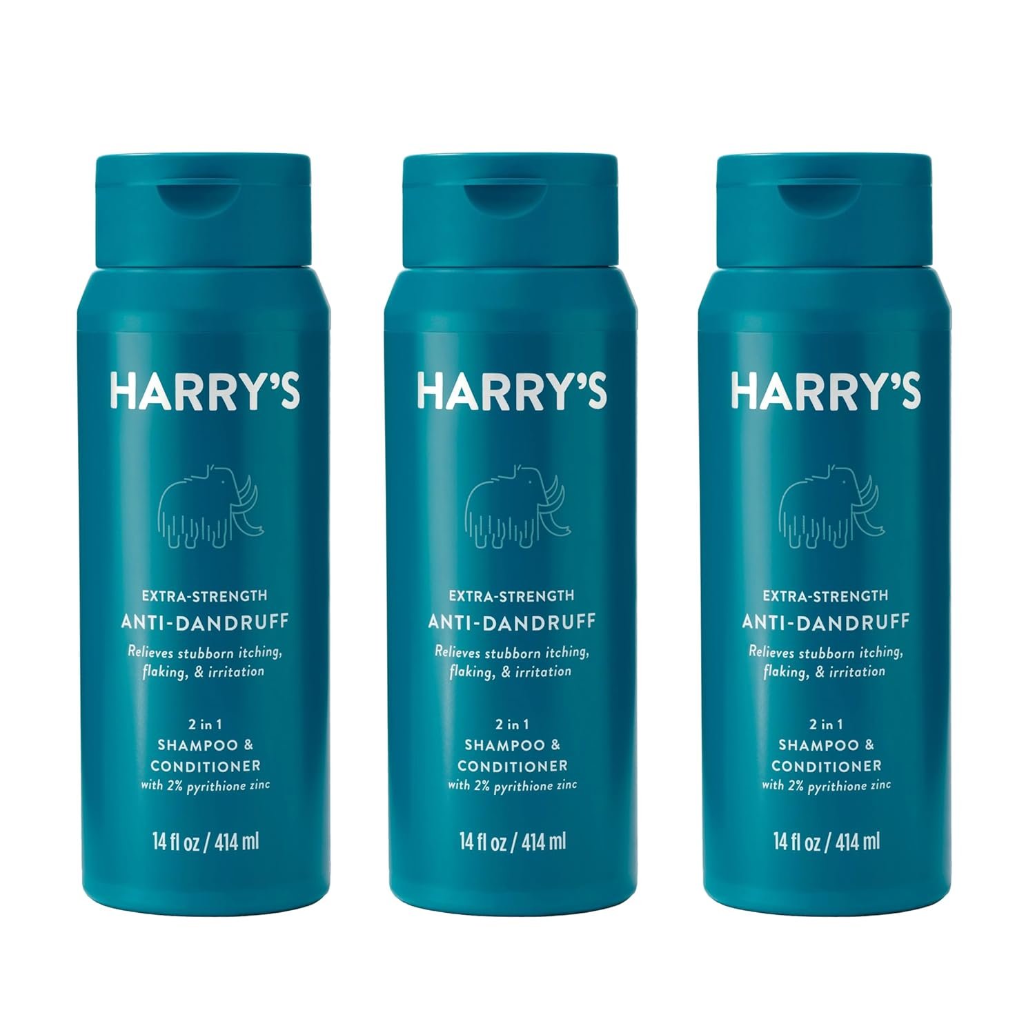 Harry's Extra Strength 2-in-1 Anti Dandruff Shampoo and Conditioner for Men, 2% Pyrithione Zinc, 14 fl oz, 3ct - Image 2