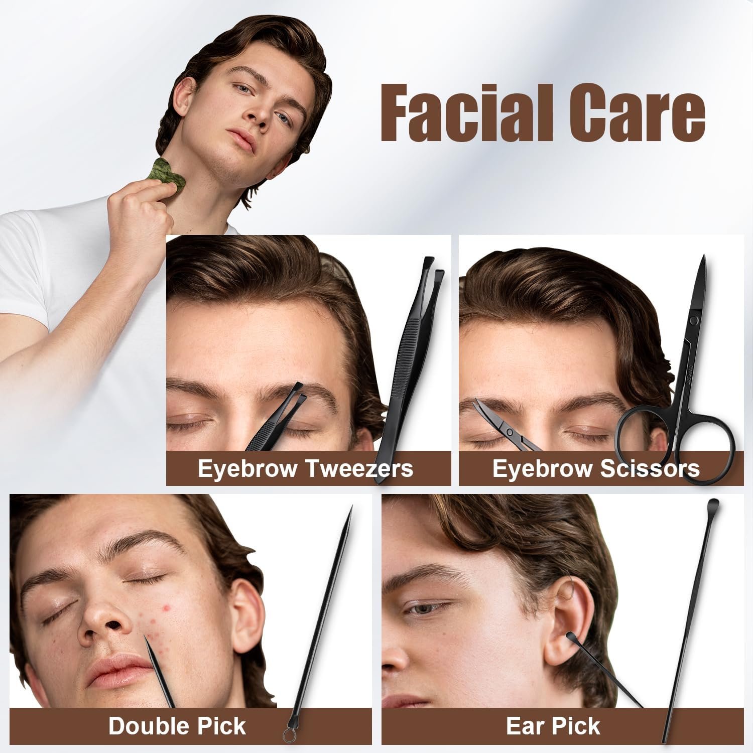 Manicure Kit Nail Clippers Set 10 in 1 Mens Gifts Stainless Steel Mens Nail Grooming Kit Fingernail Clipper Travel Manicure Set Gifts for Women Boys Husband Girls Boyfriend Family Friend - Image 4