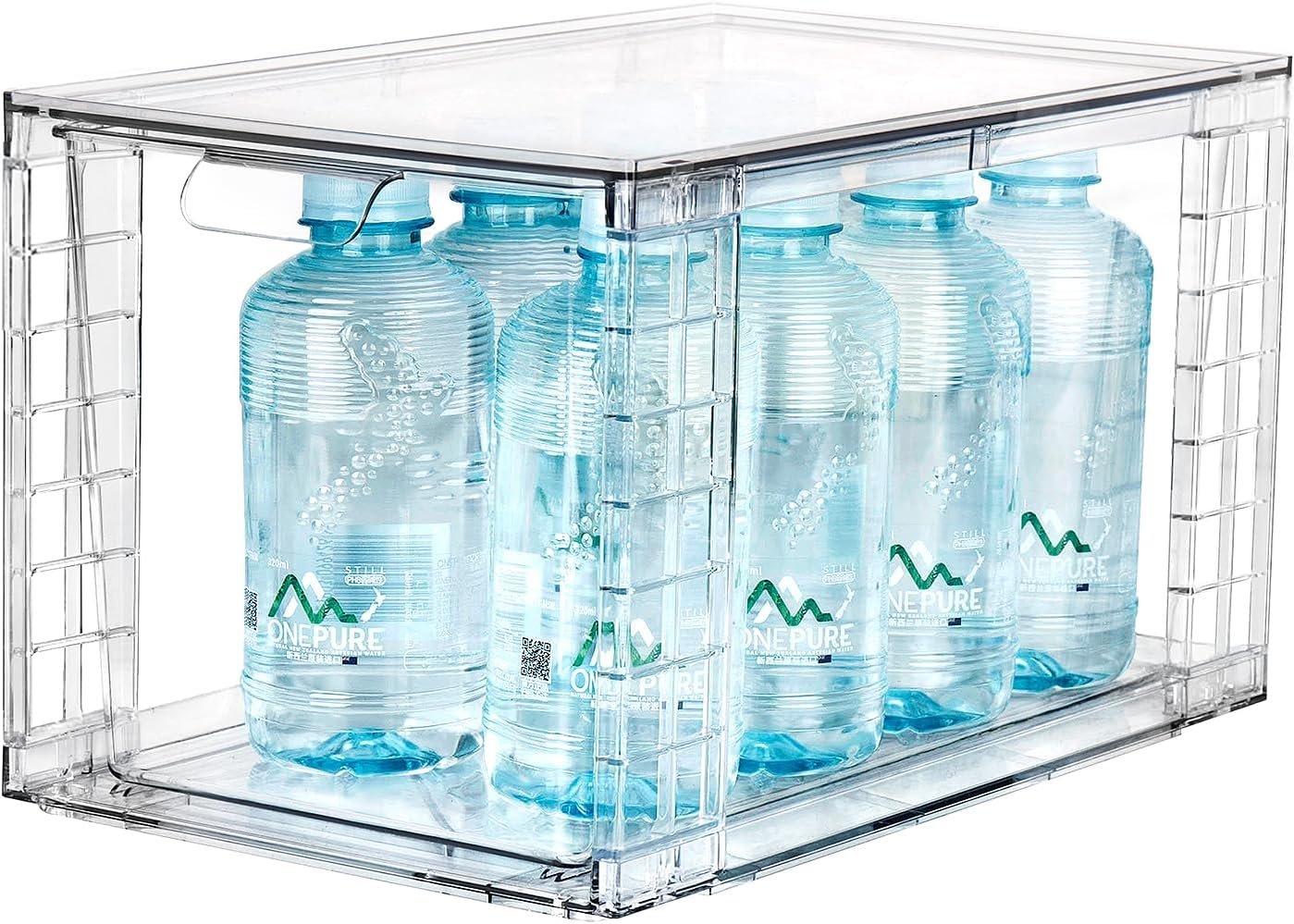 4Pack Large Stackable Kitchen Storage Drawers, Clear Foods Organizer Bins with Handles, Easily Assemble for Bathroom, Kitchen, Pantry, Cabinet, Closet(XL-UP Handle) - Image 8