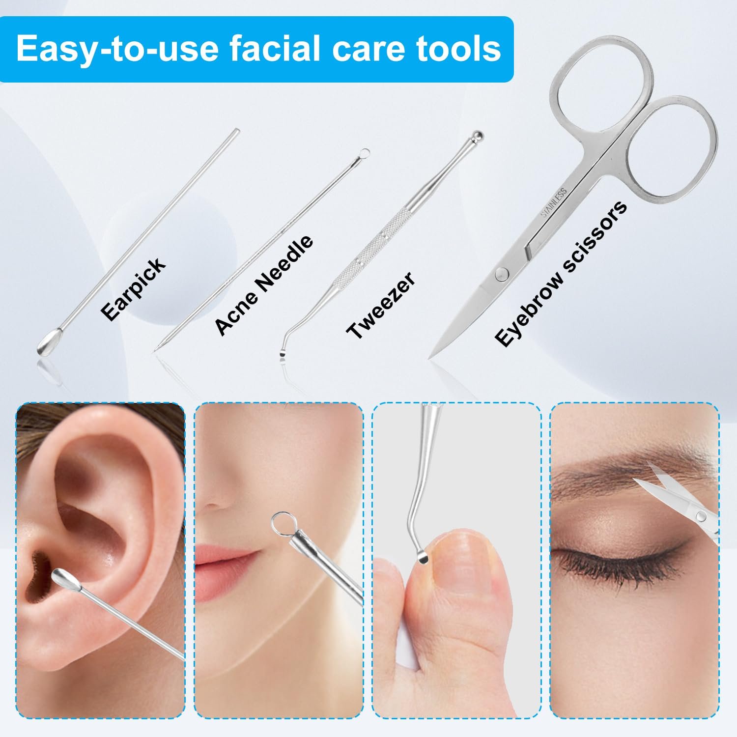 Nail Kit, Manicure Kit, Nail Care Kit For Men, Manicure Pedicure Set, Nail Clippers Toenail Clippers Kit, Professional Manicure Kit Pedicure Kit, Black Travel Case, Set of 12. - Image 6