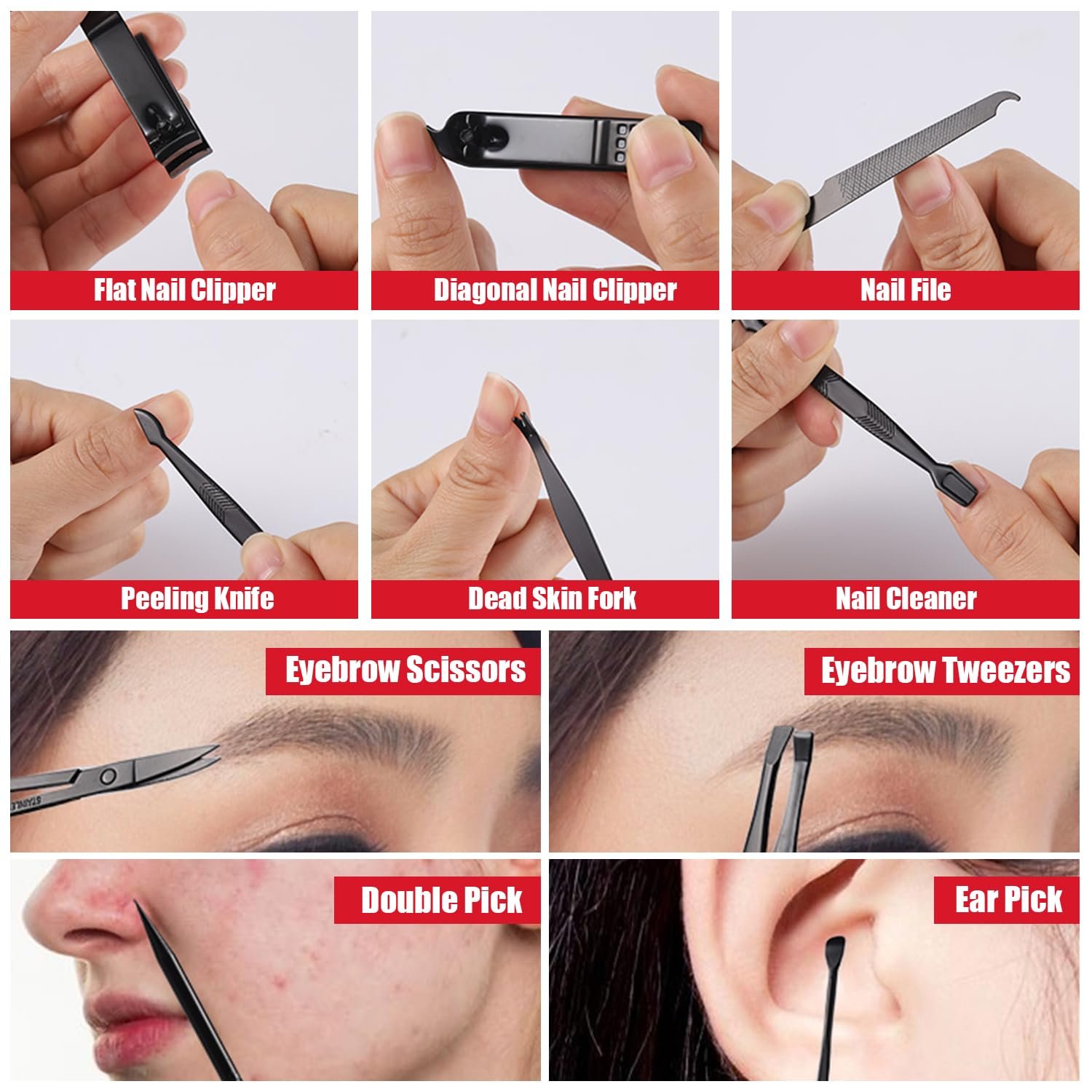 Manicure Set 10 in 1 Mens Gifts Nail Clipper Kit Travel Nail Set for Men and Women, Mens Nail Grooming Kit Birthday Thanksgiving Day Gifts for Him Her Boys Girls Husband Boyfriend - Image 7
