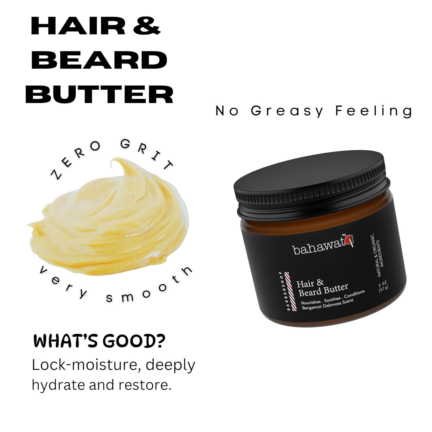 Hair & Beard Butter -Barbershop - Strengthen & Soften Leave in Conditioner – Natural Ingredients | The Best Beard Butter- 2oz- packaging may vary - Image 8