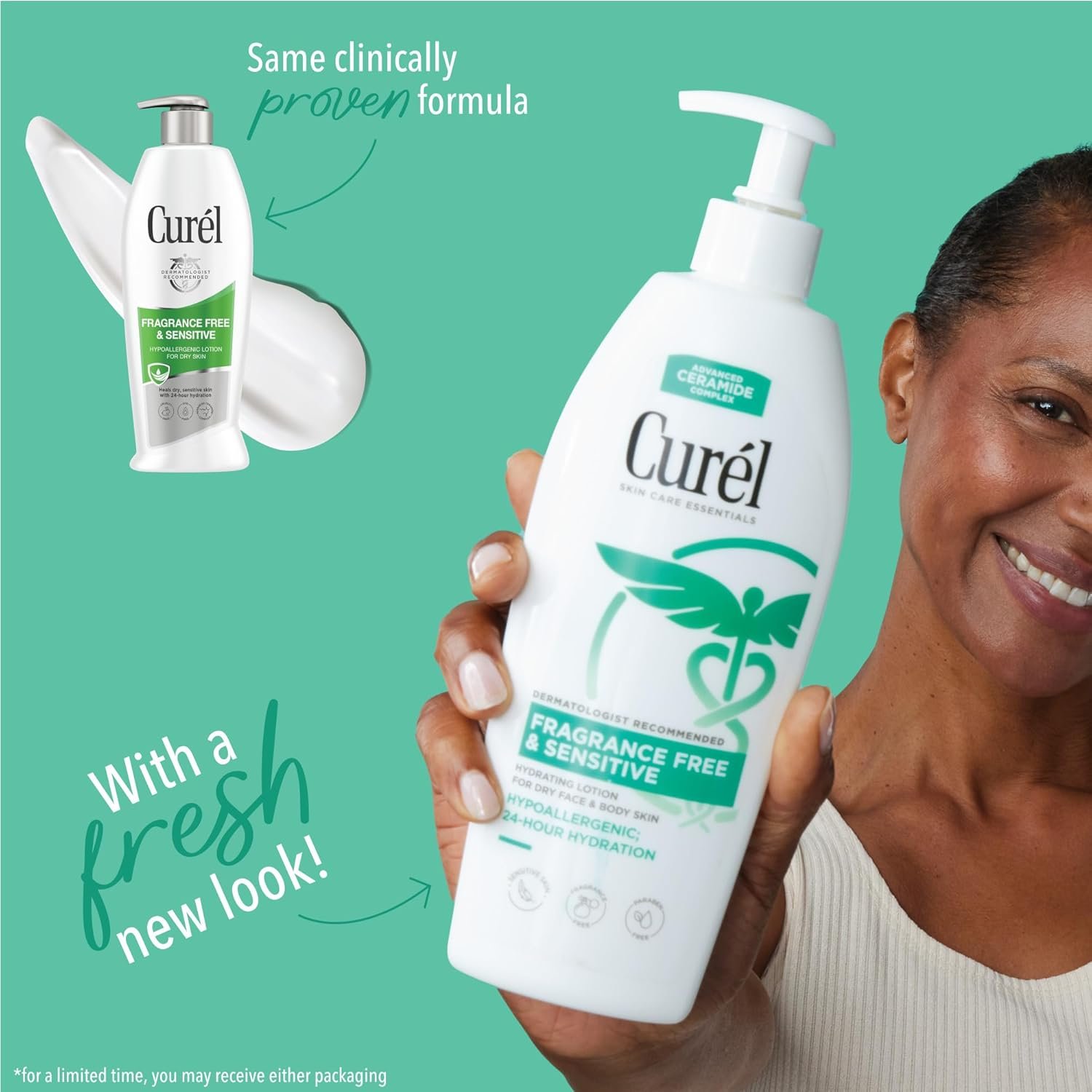 Curel Fragrance Free Comforting Body Lotion, Unscented Dry Skin Moisturizer for Sensitive Skin, with Advanced Ceramide Complex, Repairs Moisture Barrier, 20 oz - Image 3