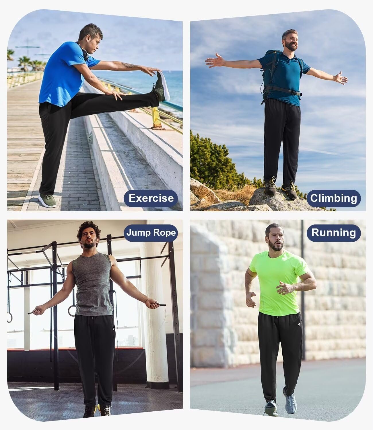 5 Pack Mens Sweatpants Open Bottom Joggers for Men with Zip Pockets Loose Fit Mesh Athletic Pants for Running,Casual - Image 7