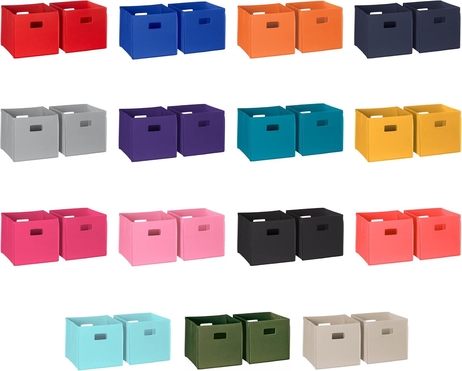 RiverRidge Folding Storage Bins with Handles Turquoise Cube Storage Organizer for Closet, Bedroom & Playroom - Closet Organizers and Storage Set of 2 - Image 8