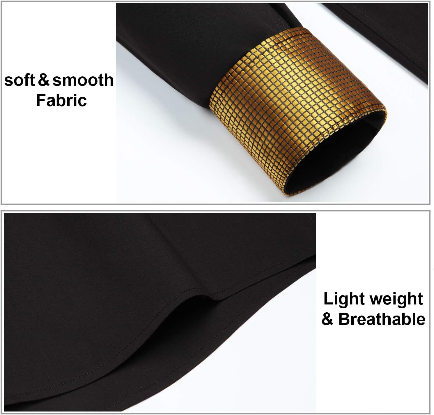 HISDERN Mens Business Dress Shirts Long Sleeve Casual Button Down Shirt Formal Inner Collar Contrast Shirt for Men Wedding - Image 4