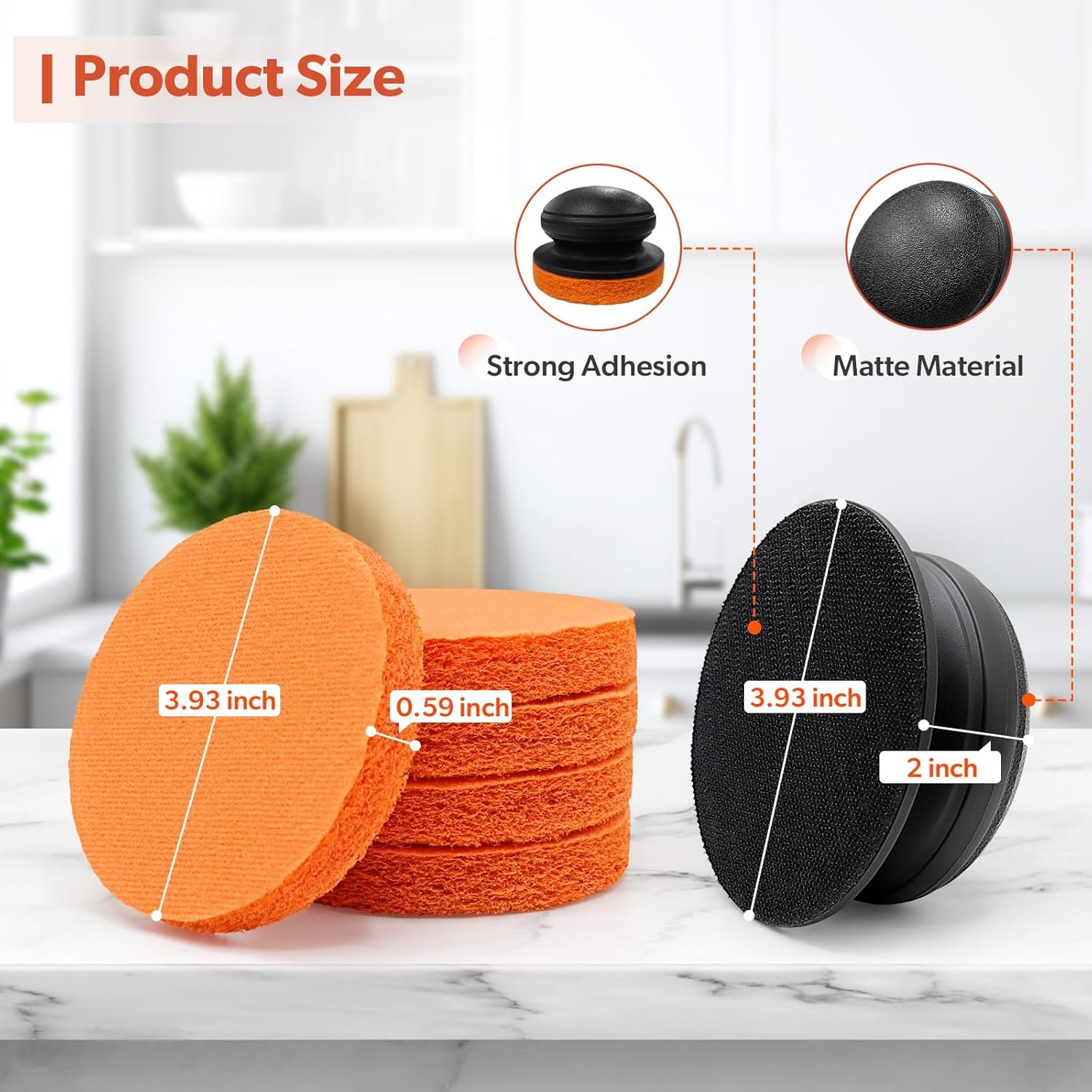 Griddle Cleaning Kit for Blackstone, Flat Top Grill Cleaning Kit Multi-Purpose Heavy Duty Non-Scratch Scouring Pads for Kitchen - 5 Scrubber Pads and 1 Handle - Image 6