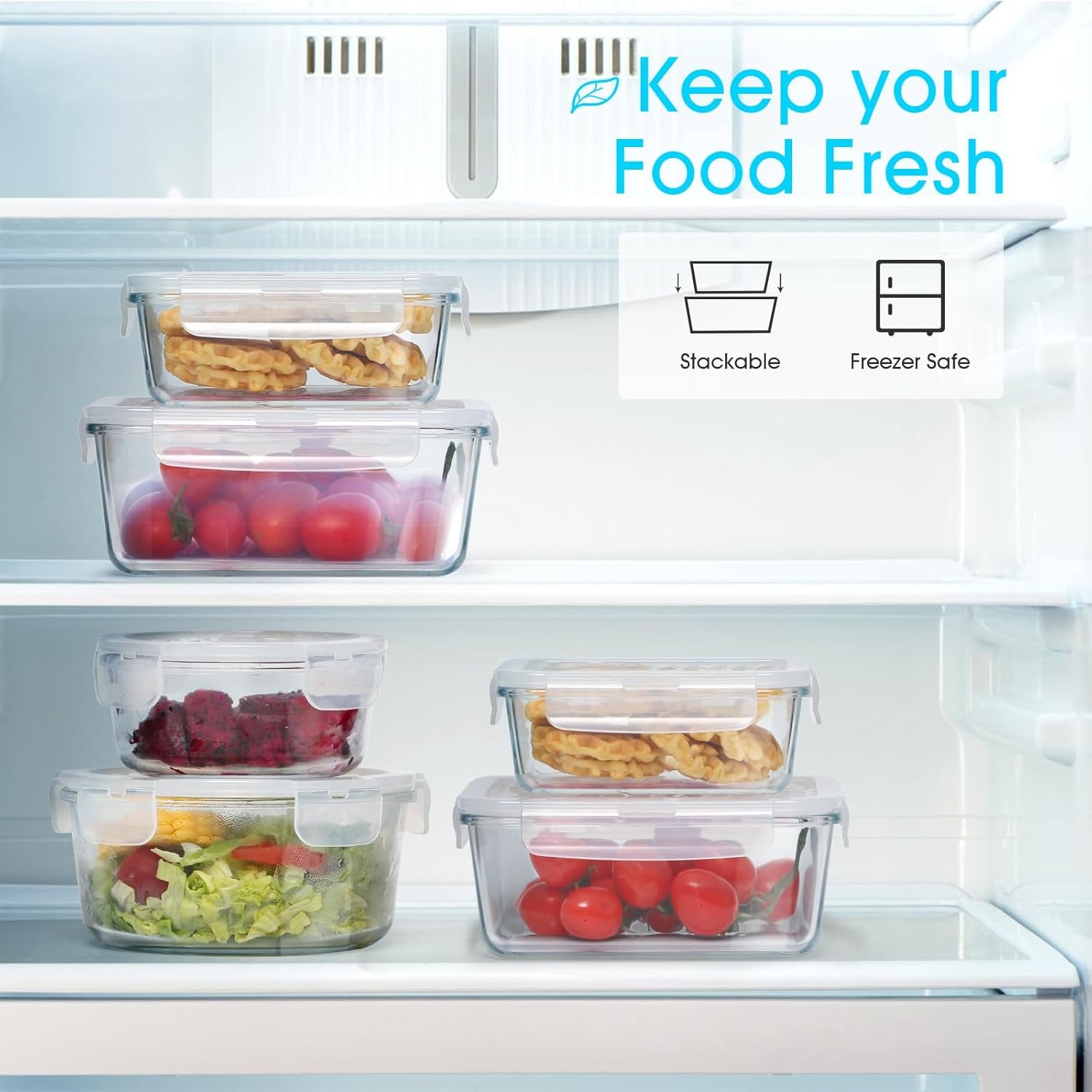 NUTRIUPS 1L/33Oz Glass Food Storage Container, Small Food Storage Container with Leakproof Airtight Lids, Meal Prep Containters -Microwave Safe & Oven Safe (NOT THE LIDS)-Rectangular - Image 8