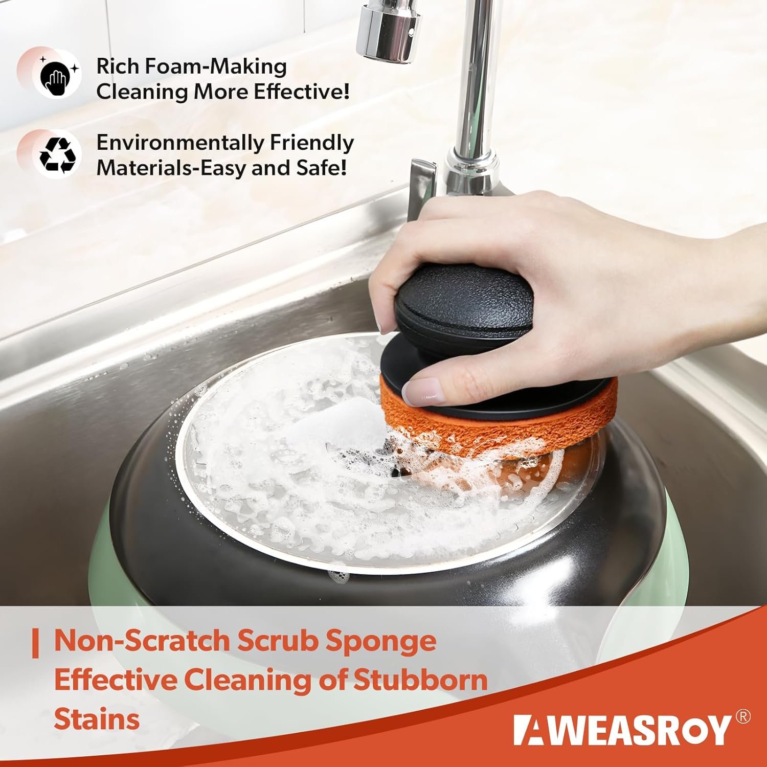 Griddle Cleaning Kit for Blackstone, Flat Top Grill Cleaning Kit Multi-Purpose Heavy Duty Non-Scratch Scouring Pads for Kitchen - 5 Scrubber Pads and 1 Handle - Image 7