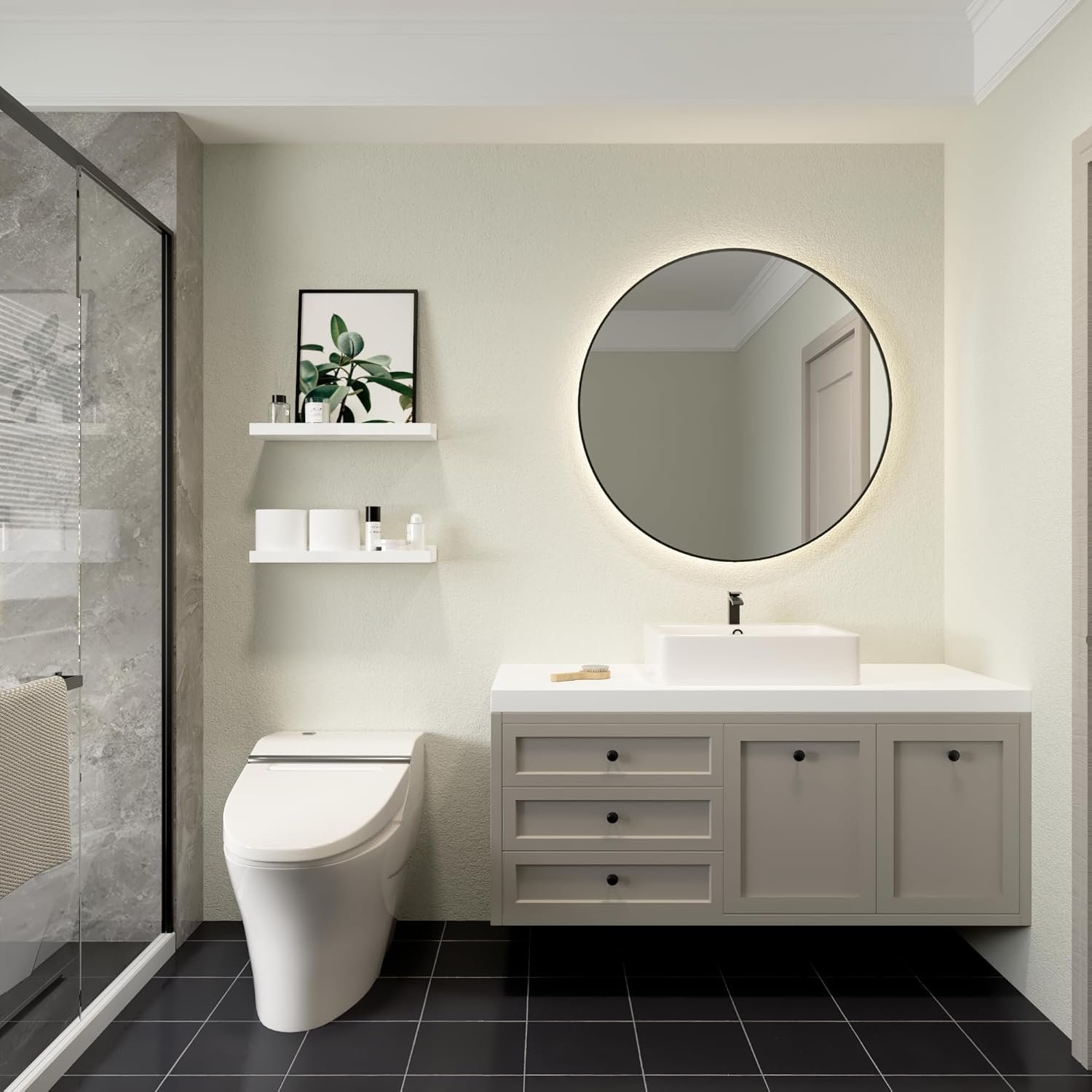 Floating Shelves Wall Mounted Set of 2, Modern White Shelves for Bedroom, Nursery Shelves with Lip, Display Picture Ledge Shelf for Wall Decor Living Room Bathroom Kitchen - White - Image 7