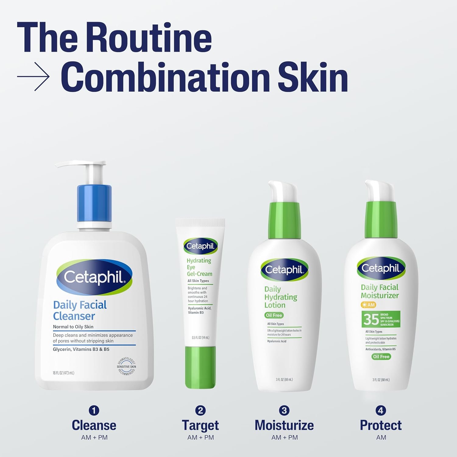 Cetaphil Daily Hydrating Lotion for Face, With Hyaluronic Acid, 3 fl oz, Lasting 24 Hour Hydration, for Combination Skin, No Added Fragrance, Non-Comedogenic - Image 7