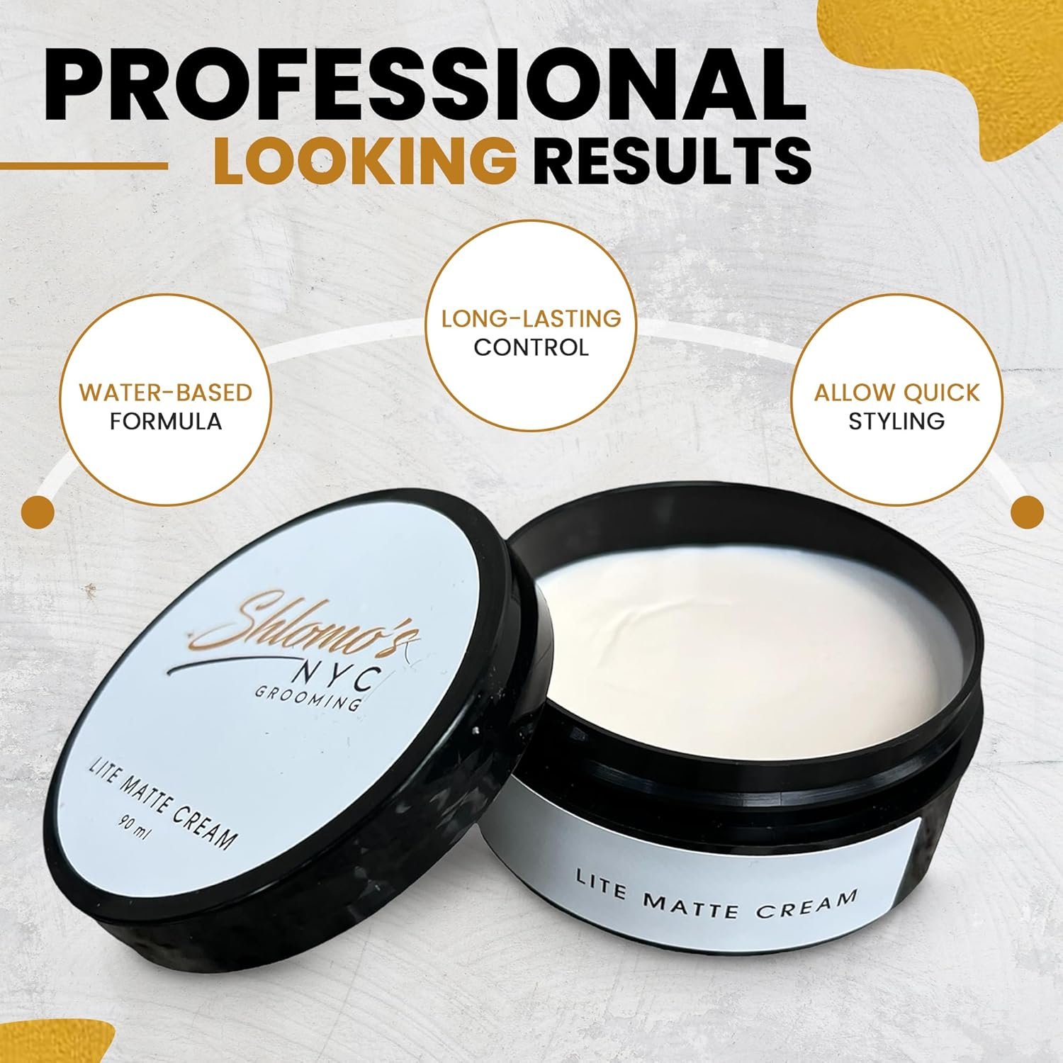 Shlomo's NYC Grooming Lite Matte Cream for Men – Lightweight Styling Pomade for Natural Hold and Texture for All Hair Types | Achieve an Effortless, Matte Finish Without Residue | Easy Application - Image 5