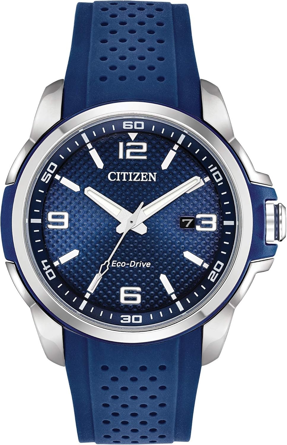 Citizen Men's Eco-Drive Weekender Watch in Stainless Steel with Blue Polyurethane strap, Blue Dial (Model: AW1158-05L) - Image 2