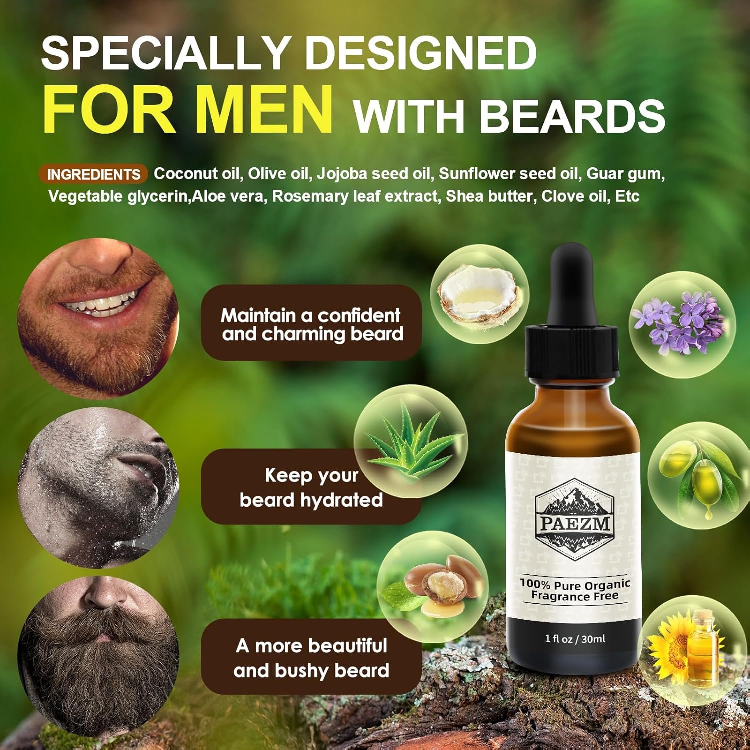 5 Piece Beard Grooming Kit for Men, including All Natural Beard Oil, Beard Balm with Sweet Orange Scent, Comb, Scissors, Storage Bag, Beard Care Set Christmas Birthday Father's Day Gift for Him - Image 4