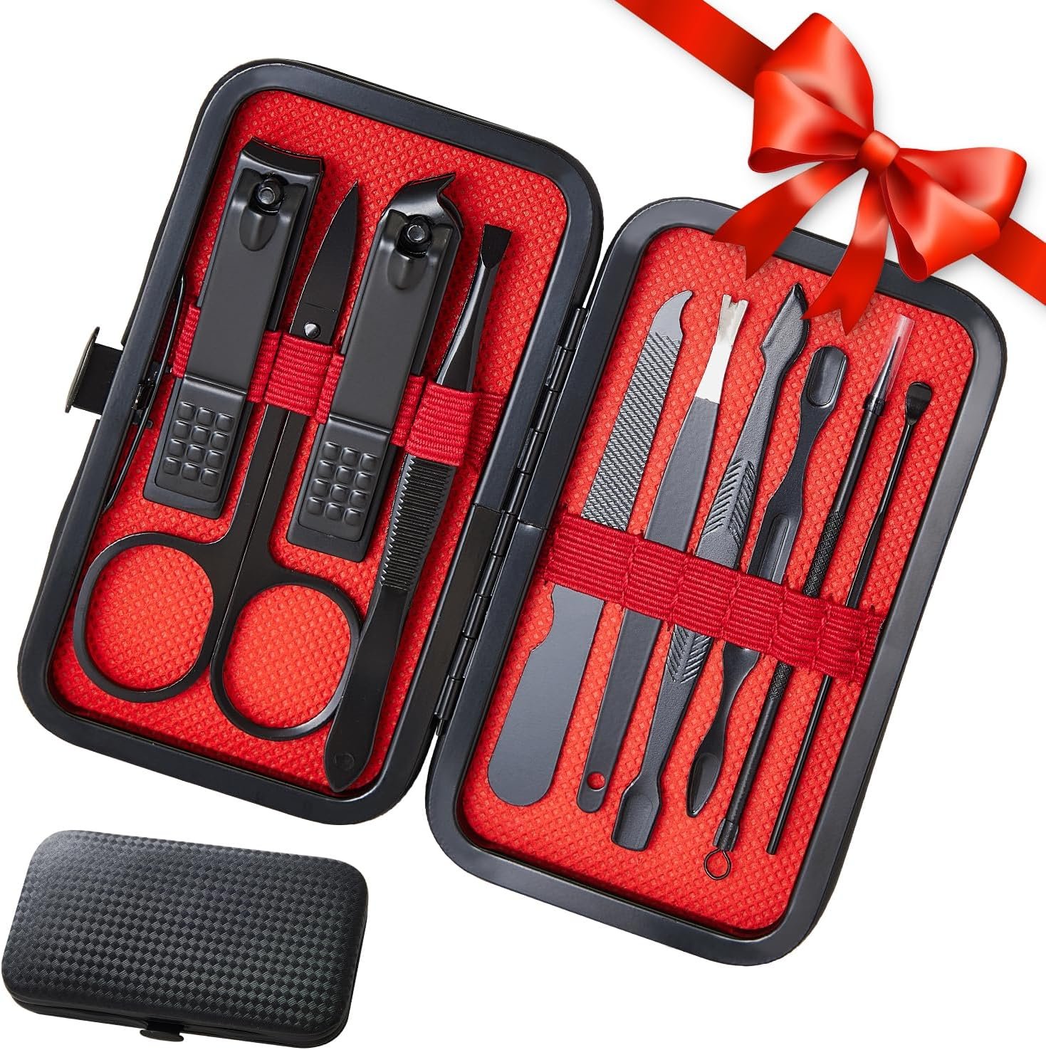 Manicure Kit Nail Clippers Set 10 in 1 Mens Gifts Stainless Steel Mens Nail Grooming Kit Fingernail Clipper Travel Manicure Set Gifts for Women Boys Husband Girls Boyfriend Family Friend - Image 2