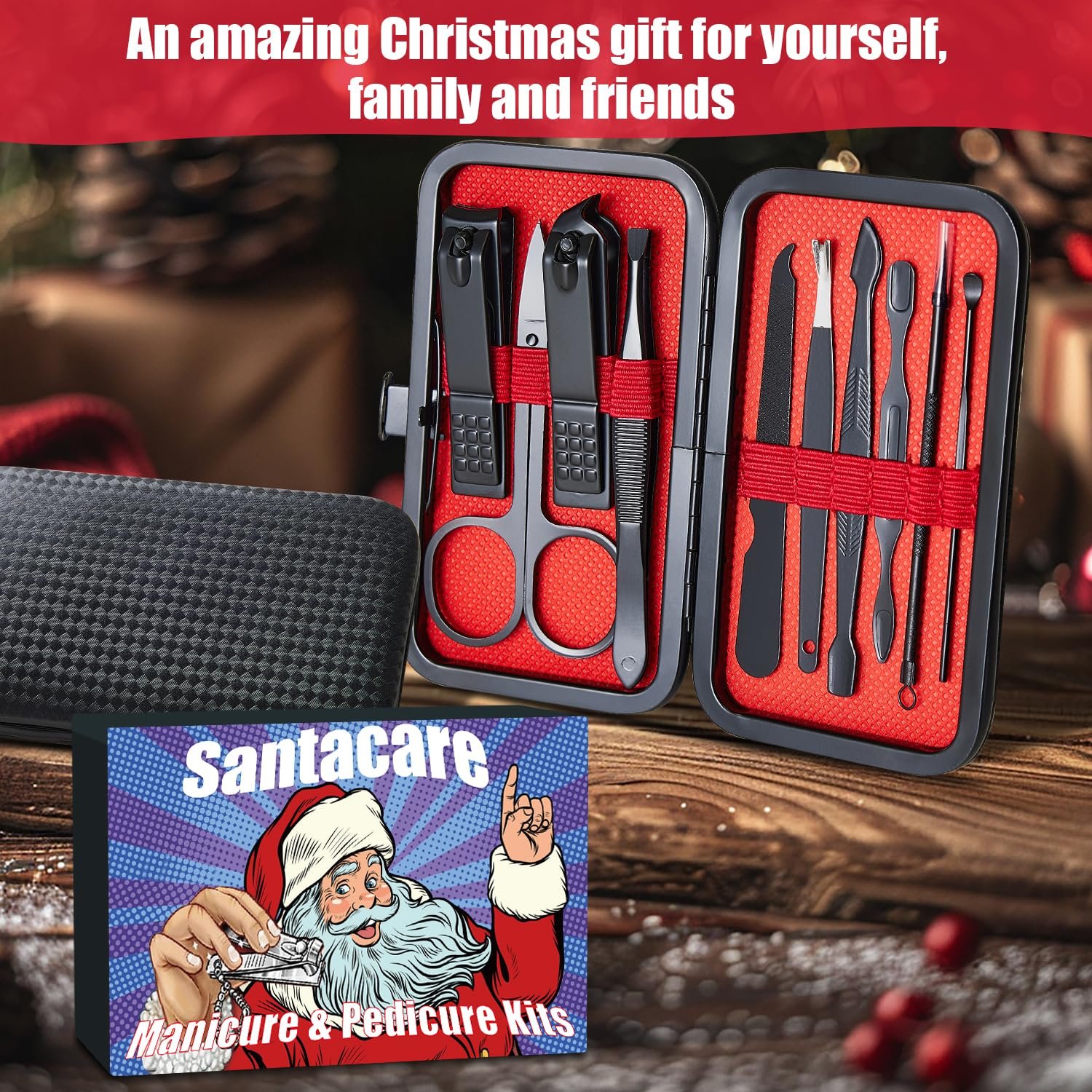 Manicure Set 10 in 1 Mens Gifts Nail Clipper Kit Travel Nail Set for Men and Women, Mens Nail Grooming Kit Birthday Thanksgiving Day Gifts for Him Her Boys Girls Husband Boyfriend - Image 3