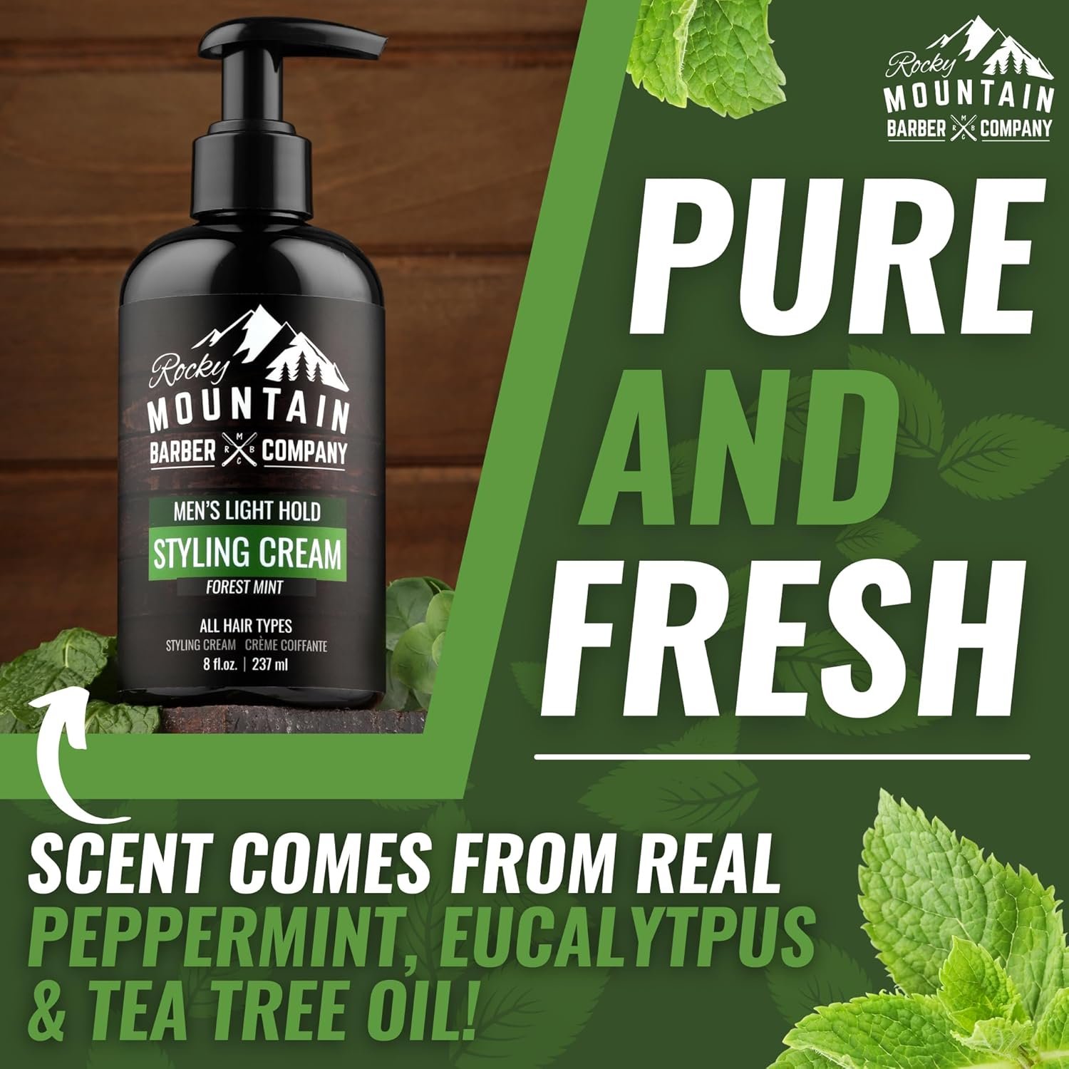 Men’s Hair Styling Cream – Style Your Hair in Seconds - Quick Styling Hair Product with Light Reworkable Hold & Low Shine for Modern Hairstyles - No Artificial Fragrance - For All Hair Types - 8 oz - Image 7