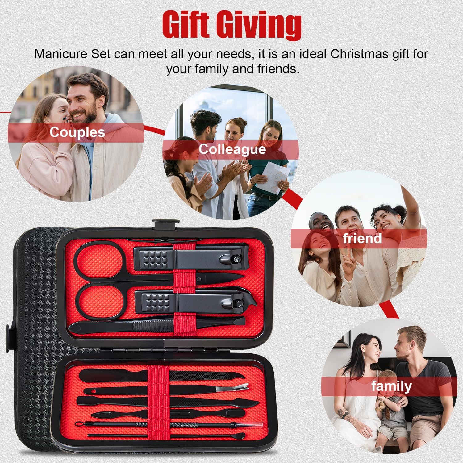 Manicure Set 10 in 1 Mens Gifts Nail Clipper Kit Travel Nail Set for Men and Women, Mens Nail Grooming Kit Birthday Thanksgiving Day Gifts for Him Her Boys Girls Husband Boyfriend - Image 4