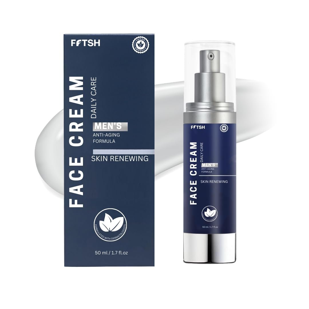 6-in-1 Men's Face Moisturizer – Reduces Eye Bags, Dark Circles & Puffiness – Hydrating Anti-Aging Face Cream for Men (1.7 fl oz) - Image 2