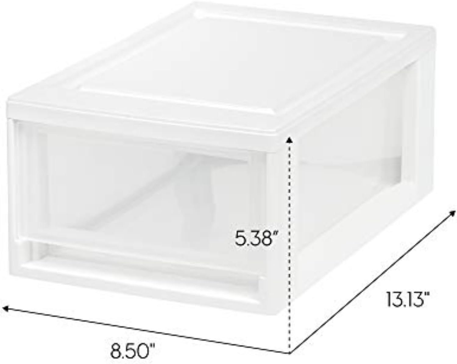 IRIS USA 6 Qt. Plastic Drawer Storage Organizer Stacking Drawers, 4-Pack, Stackable Unit with Sliding Drawer for Clothes Bedroom Kitchen Under Sink Pantry Craft Room Bathroom Dorm Office, White - Image 4