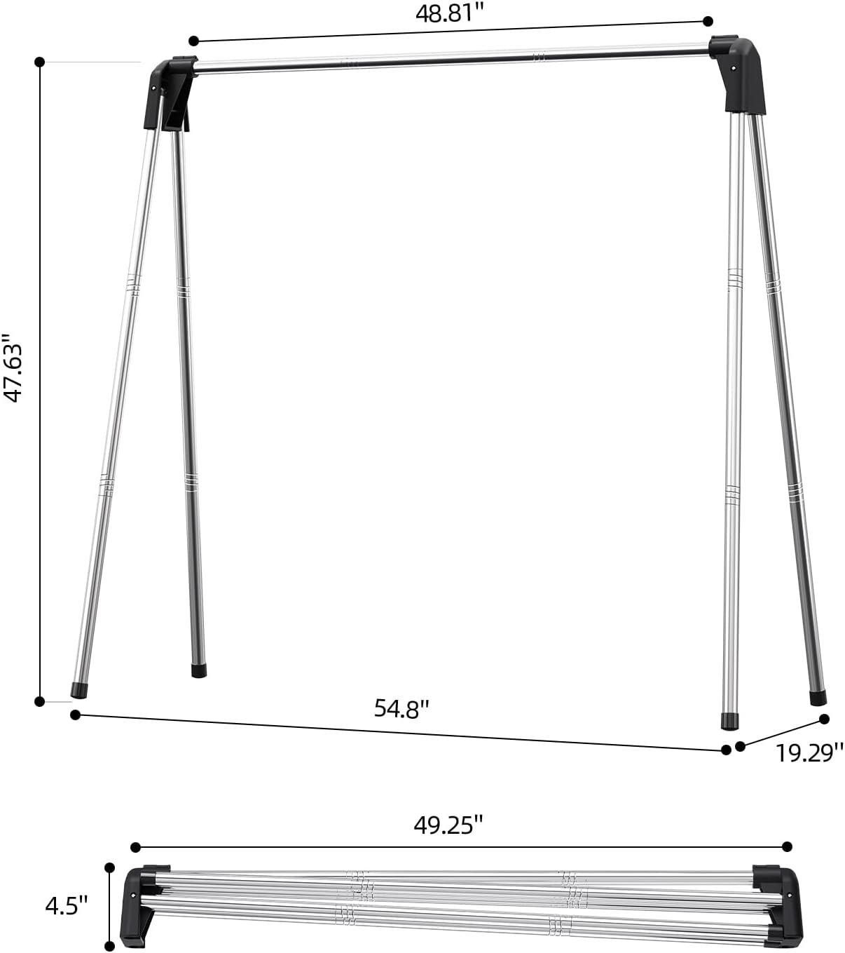 APEXCHASER Clothes Drying Rack Foldable, Stainless Steel Laundry Drying Rack Collapsible, Clothing Hanger for Sweater Baby Clothes Towel for Indoor & Outdoor, Portable Clothes Airer for Travel - Image 3