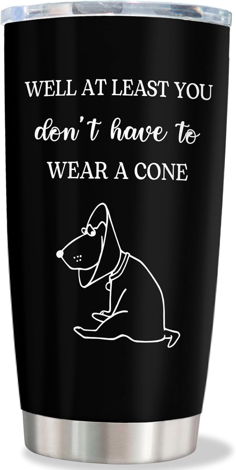 Get Well Gifts for Women Men, Get Well Soon Gift Baskets for Men After Surgery, Funny Surgery Recovery/Inspirational/Feel Better/Cheer up Gifts, At Least You Don't Have to Wear a Cone Tumbler 20oz - Image 2