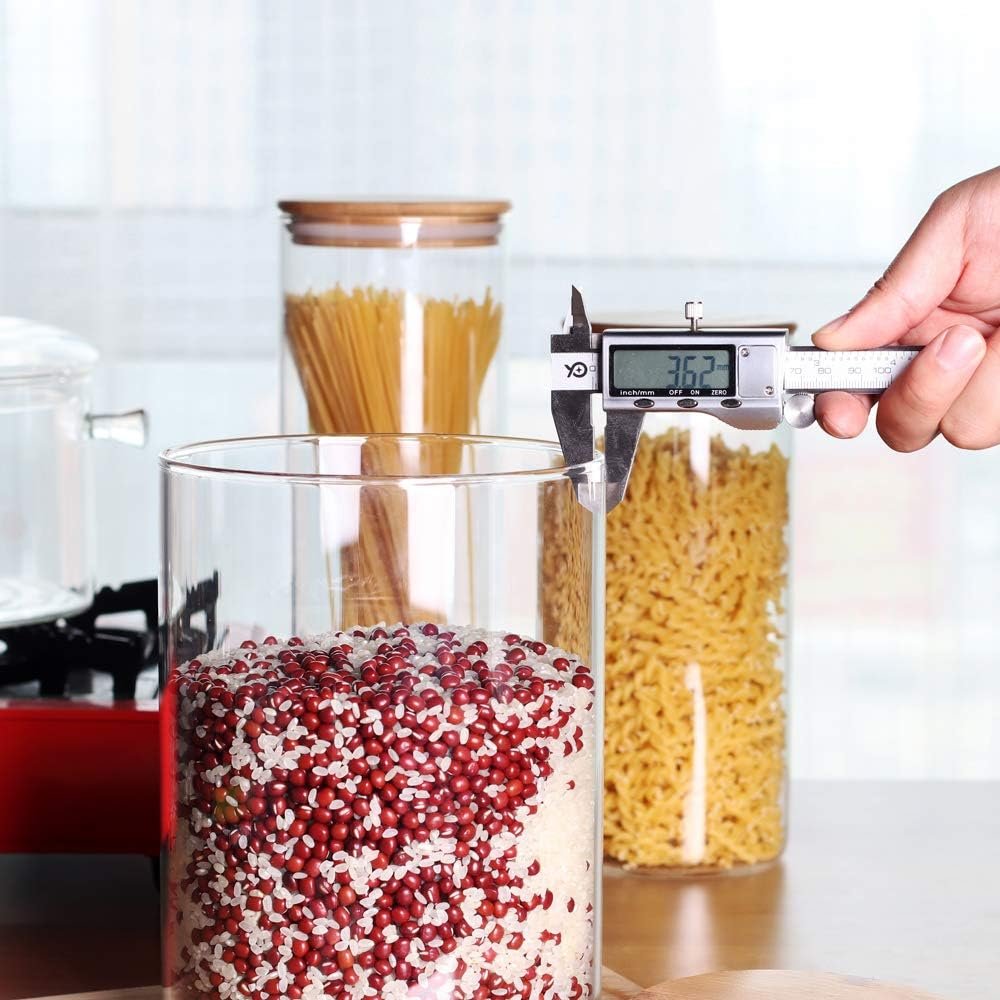 Large Glass Food Storage Container, 100 FL OZ (3000ml) Glass Food Canister with Airtight Bamboo Lids for Your Pantry, BPA-Free Cereal Dispenser Jars for Spaghetti Pasta, Powder, Tea, Coffee - Image 5