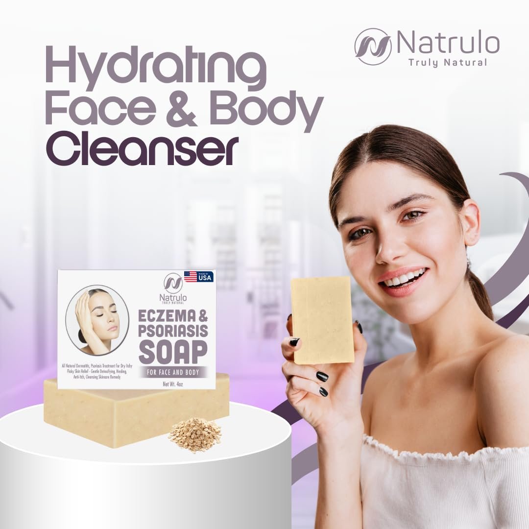 Eczema Soap Bar for Face and Body – All Natural Dermatitis, Psoriasis Treatment for Dry Itchy Flaky Skin Relief – Gentle Detoxifying, Healing, Anti-Itch, Cleansing Skincare Remedy – Eczema Soap Bar - Image 7