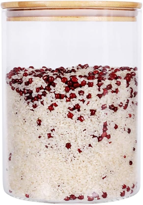 Large Glass Food Storage Container, 100 FL OZ (3000ml) Glass Food Canister with Airtight Bamboo Lids for Your Pantry, BPA-Free Cereal Dispenser Jars for Spaghetti Pasta, Powder, Tea, Coffee - Image 2