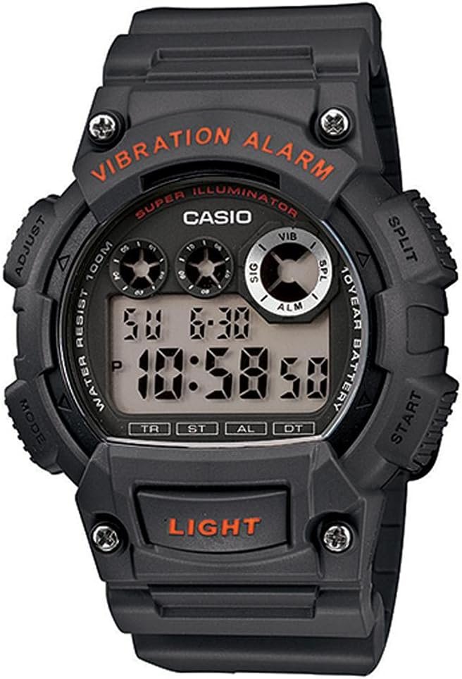 Casio W735H Series | Men’s Digital Watch | 1/100 SEC Stopwatch | Countdown Timer | Super Illuminator LED Light | 100 M Water Resistance | Daily Alarm | Auto Calendar | Dual Time | 10 Yr Battery - Image 2