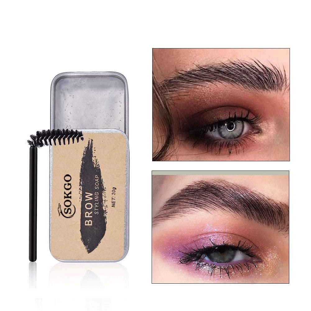Eyebrow Soap, 3D Brows Styling Soap, Transparent Long Lasting Natural Eyebrow Wax Eyebrow Gel (2PCS) - Image 3