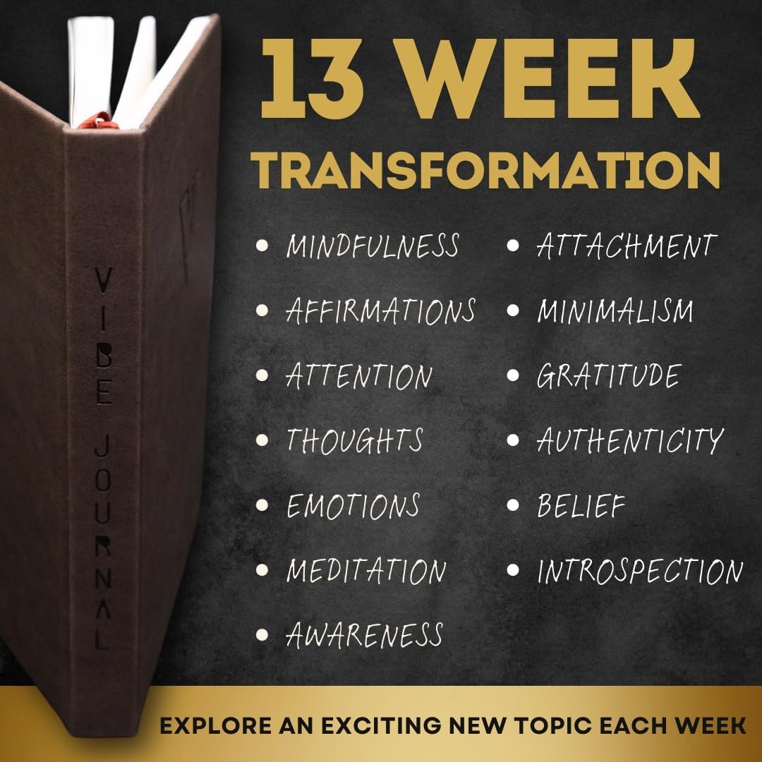 The Vibe Journal: 13-Week Guided Mindfulness Journal for Men | Thoughtful Daily Prompts, Practical Exercises, and Habit-Building Tools | A5 Size | Premium Self-Care and Writing Gift - Image 3