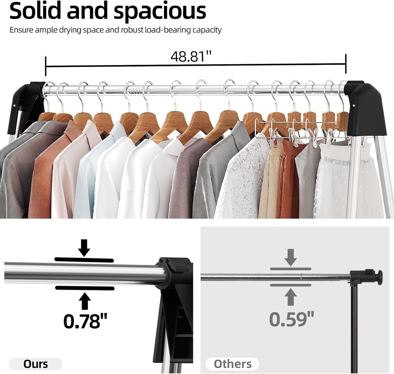 APEXCHASER Clothes Drying Rack Foldable, Stainless Steel Laundry Drying Rack Collapsible, Clothing Hanger for Sweater Baby Clothes Towel for Indoor & Outdoor, Portable Clothes Airer for Travel - Image 5