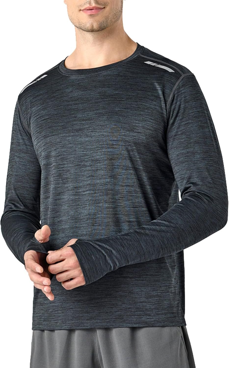 3 Pack: Men's Long Sleeve T Shirts, Dry Fit UV Sun Protection Hiking Athletic Active Tops with Thumb Holes - Image 3
