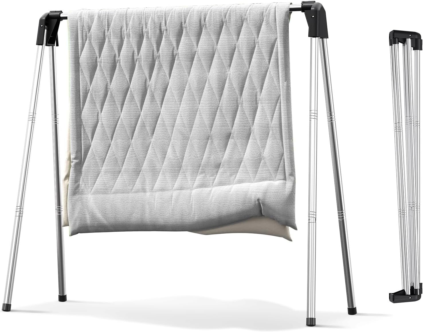 APEXCHASER Clothes Drying Rack Foldable, Stainless Steel Laundry Drying Rack Collapsible, Clothing Hanger for Sweater Baby Clothes Towel for Indoor & Outdoor, Portable Clothes Airer for Travel - Image 8