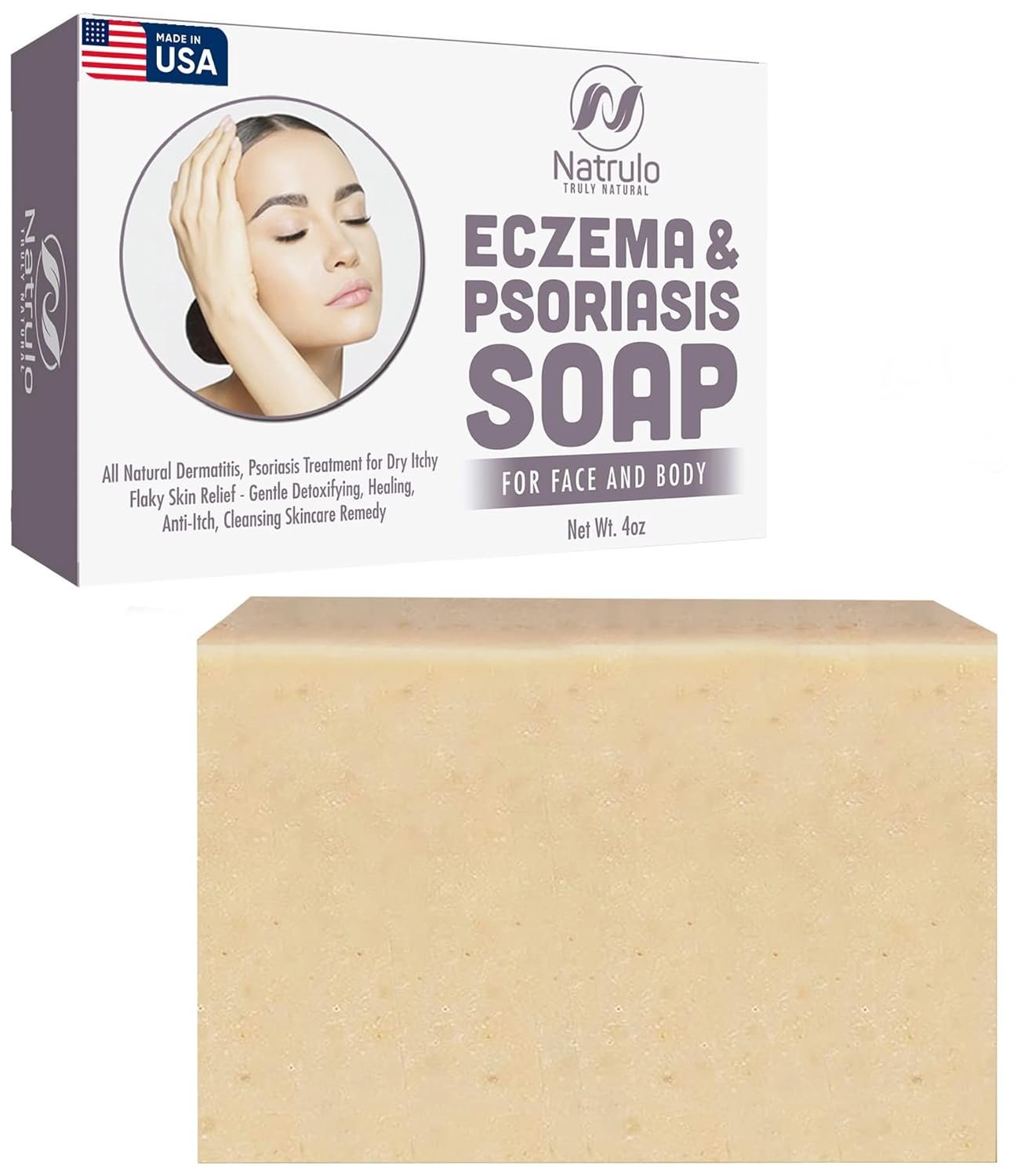 Eczema Soap Bar for Face and Body – All Natural Dermatitis, Psoriasis Treatment for Dry Itchy Flaky Skin Relief – Gentle Detoxifying, Healing, Anti-Itch, Cleansing Skincare Remedy – Eczema Soap Bar - Image 2
