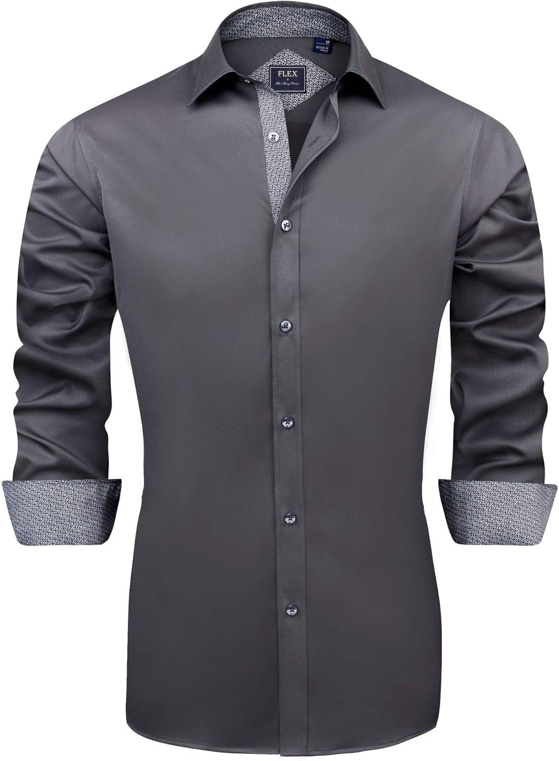 J.VER Men's Casual Long Sleeve Stretch Dress Shirt Wrinkle-Free Regular Fit Button Down Shirts - Image 2