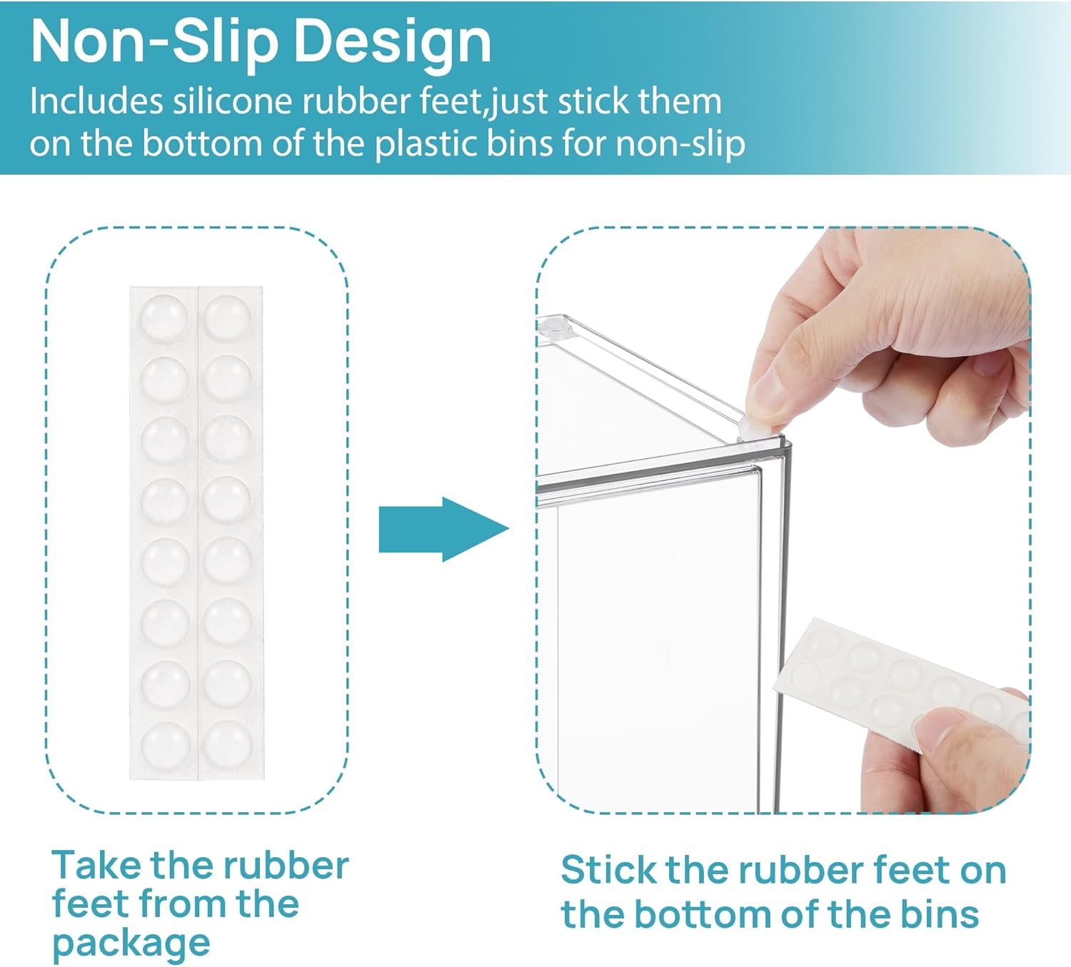 Vtopmart 4 Pack Clear Stackable Storage Drawers,7.6" H Plastic Organizers Bins for Skincare, Bathroom Supplies,Ideal for Cabinet,Undersink,Vanity,Kitchen,Pantry Organization - Image 5