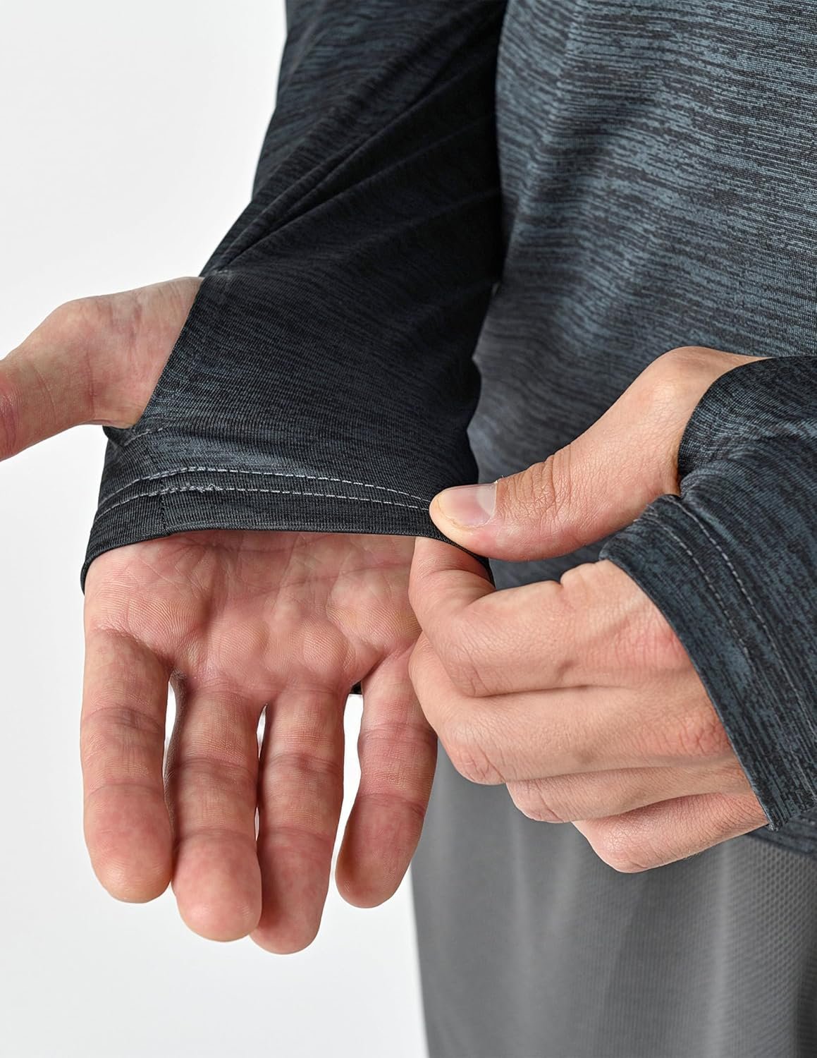 3 Pack: Men's Long Sleeve T Shirts, Dry Fit UV Sun Protection Hiking Athletic Active Tops with Thumb Holes - Image 4