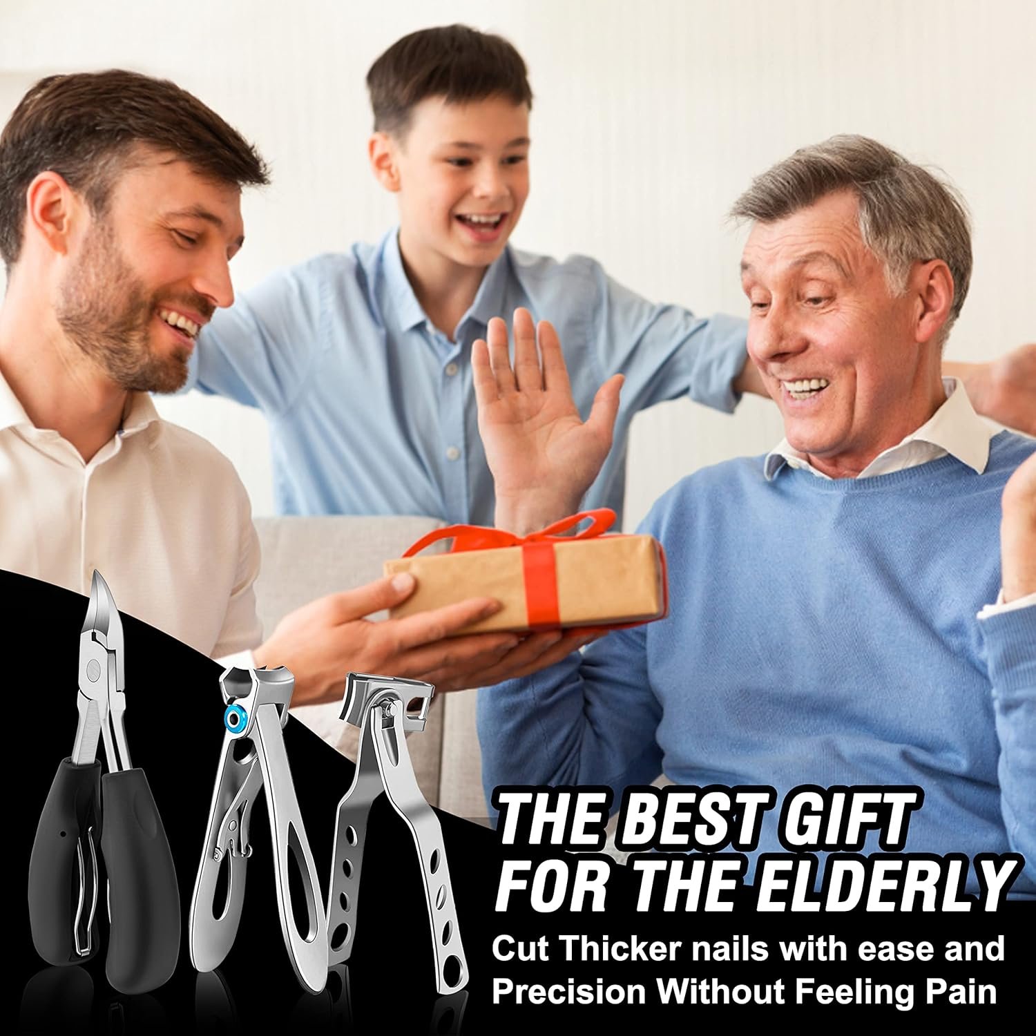 Toenail Clippers for Seniors Thick Toenails, Aucurwen Heavy Duty Toe Nail Clippers Adult Thick Nails Long Handle, Large Toenail Clippers for Thick Nails 7Pcs - Image 8