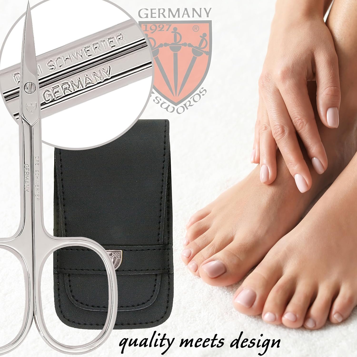 3 Swords Germany - brand quality 6 piece manicure pedicure grooming kit set for professional nail care with genuine leather case - Made in Germany - Image 6