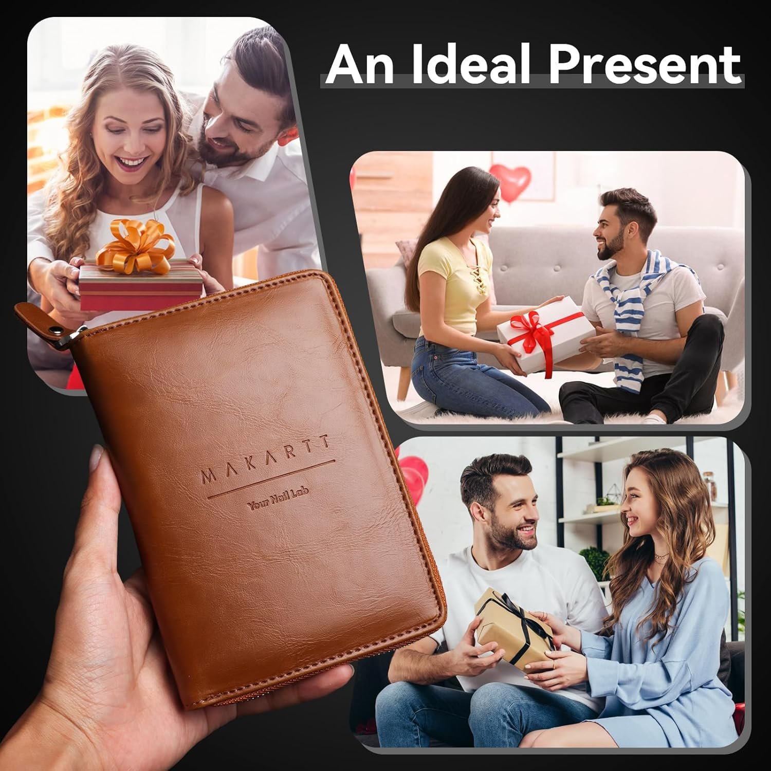 Makartt Manicure Kit: Professional Nail Care Clippers Set - 11 pcs Stainless Steel Tavel Women Men Fingernail Grooming Tool with Portable Brown Leather Case - Image 6