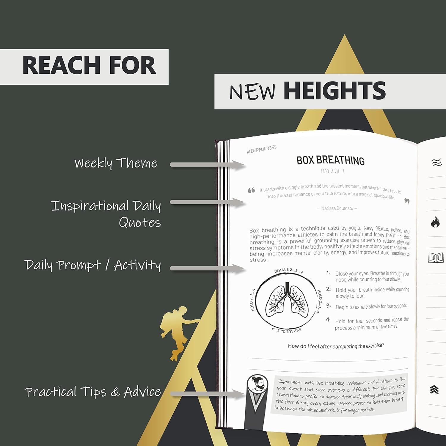 The Vibe Journal: 13-Week Guided Mindfulness Journal for Men | Thoughtful Daily Prompts, Practical Exercises, and Habit-Building Tools | A5 Size | Premium Self-Care and Writing Gift - Image 4